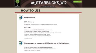 
                            1. How to Use｜at_STARBUCKS_Wi2