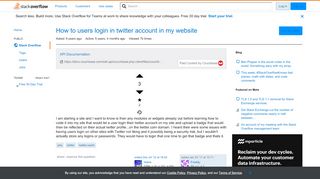 
                            10. How to users login in twitter account in my website - Stack Overflow