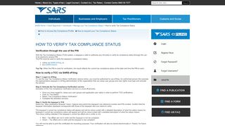 
                            7. How to verify Tax Compliance Status - Sars