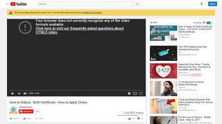 
                            6. How-to Videos : Birth Certificate - How to Apply Online - YouTube