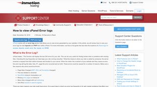 
                            13. How to view cPanel Error logs | InMotion Hosting