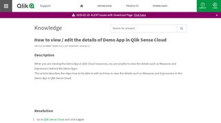 
                            6. How to view / edit the details of Demo App in Qlik Sense Cloud