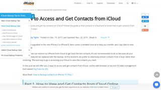 
                            10. How to View & Get Contacts from iCloud – iMobie