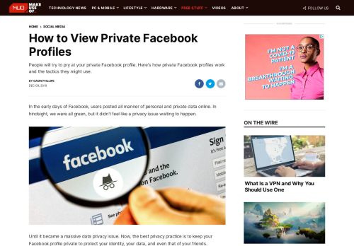 
                            5. How to View Private Facebook Profiles - MakeUseOf