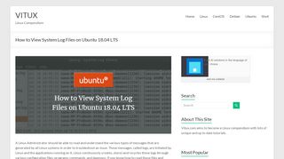 
                            6. How to View System Log Files on Ubuntu 18.04 LTS - VITUX