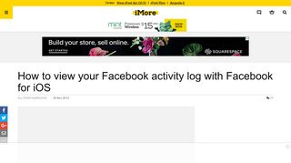 
                            11. How to view your Facebook activity log with Facebook for iOS | iMore