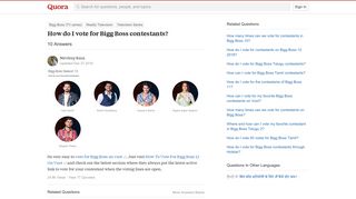 
                            3. How to vote for Bigg Boss contestants - Quora