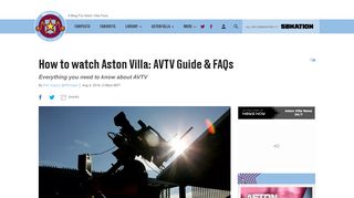 
                            3. How to watch Aston Villa: AVTV Guide & FAQs - 7500 To Holte