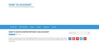 
                            12. How to Watch ESPN3 Without an Account | How To Account