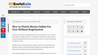 
                            9. How to Watch Movies Online For Free Without Registration