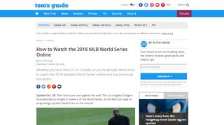 
                            10. How to Watch the 2018 MLB World Series Online - Tom's Guide