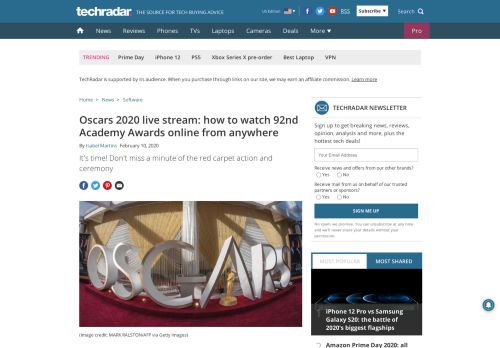 
                            6. How to watch the Oscars 2017 online for free | TechRadar