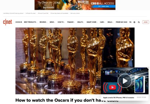 
                            7. How to watch the Oscars if you don't have cable - CNET
