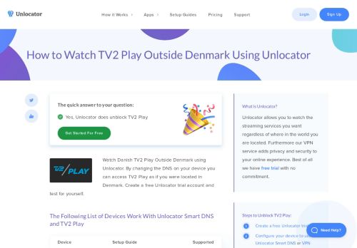
                            10. How to Watch TV2 Play Outside Denmark Using Unlocator