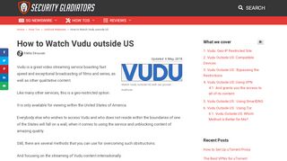 
                            12. How to Watch Vudu outside US | Security Gladiators
