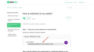 
                            8. How to withdraw to my wallet? – OTCBTC