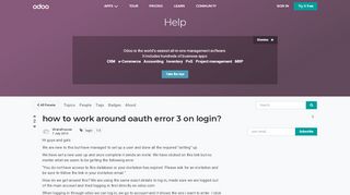 
                            1. how to work around oauth error 3 on login? | Odoo