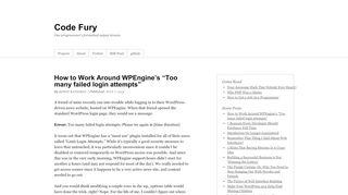 
                            8. How to Work Around WPEngine's “Too many failed login attempts”