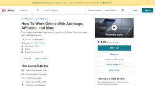 
                            10. How To Work Online With Arbitrage, Affiliates, and More | Udemy