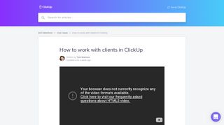 
                            8. How to work with clients in ClickUp | ClickUp Tutorials & Docs