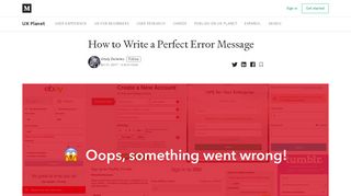 
                            3. How to Write a Perfect Error Message – UX Planet