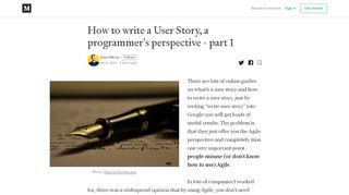 
                            2. How to write a User Story, a programmer's perspective - part 1