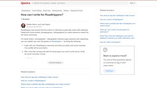 
                            12. How to write for Roadtrippers - Quora