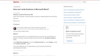 
                            1. How to write fractions in Microsoft Word - Quora