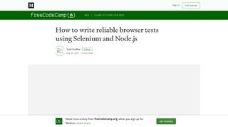 
                            7. How to write reliable browser tests using Selenium and Node.js