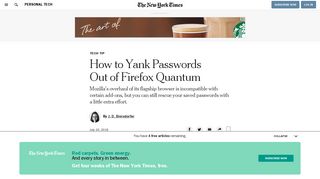 
                            12. How to Yank Passwords Out of Firefox Quantum - The New York Times