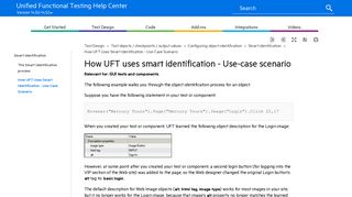 
                            7. How UFT uses smart identification - Use-case scenario