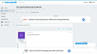 
                            8. How unlock Facebook with no login info | Tom's Guide Forum