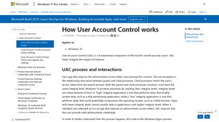 
                            8. How User Account Control works (Windows 10) | Microsoft Docs