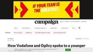 
                            10. How Vodafone and Ogilvy spoke to a younger generation with Voxi