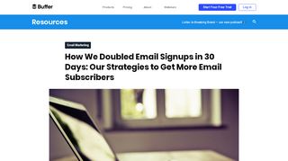 
                            13. How We Doubled Email Signups in 30 Days: Our ... - Buffer Blog