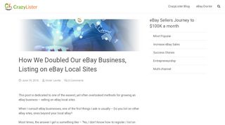 
                            10. How We Doubled Our Business by Listing on eBay Local sites