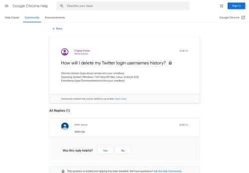 
                            7. How will I delete my Twitter login usernames history? - Google ...
