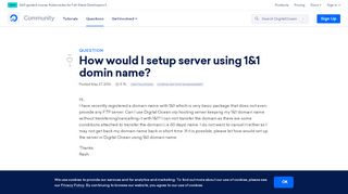 
                            11. How would I setup server using 1&1 domin name? - DigitalOcean