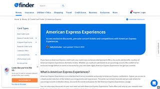 
                            10. How you can get access to American Express Invites | finder.com.au