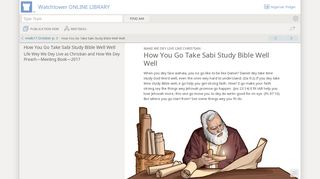 
                            6. How You Go Take Sabi Study Bible Well Well — Watchtower ONLINE ...