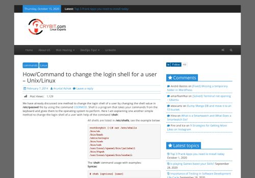 
                            10. How/Command to change the login shell for a user - Unix/Linux