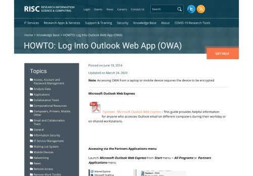 
                            1. HOWTO: Log Into Outlook Web App (OWA) | Research Information ...
