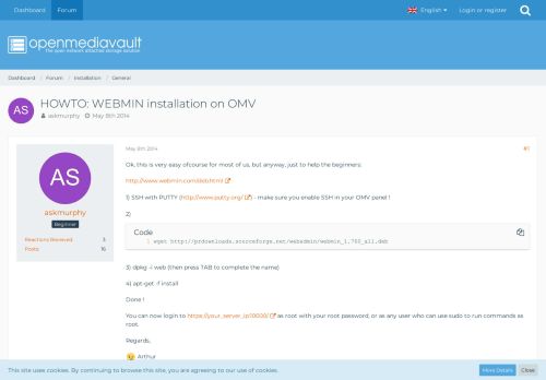 
                            1. HOWTO: WEBMIN installation on OMV - General - openmediavault