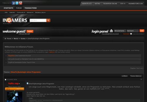 
                            7. [HowTo]Autologin ohne Programm - INGAMERS