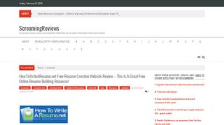 
                            6. HowToWriteAResume.net free resume creation website review - This ...