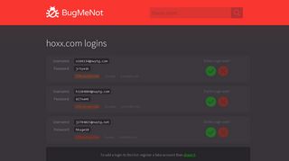 
                            1. hoxx.com passwords - BugMeNot