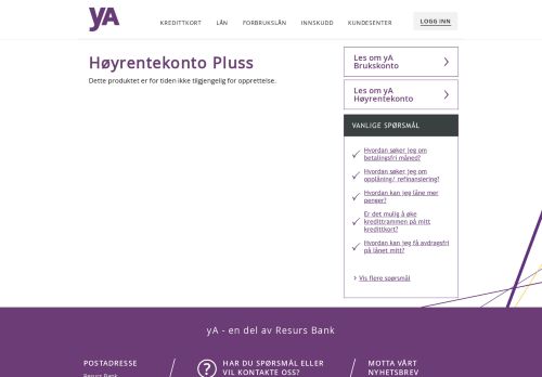 
                            8. HoyrentekontoPluss - yA Bank