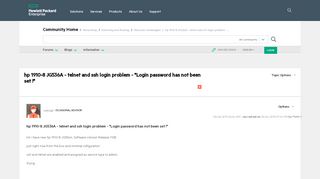 
                            1. hp 1910-8 JG536A - telnet and ssh login problem - ... - Hewlett ...