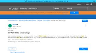 
                            1. HP ALM 11.52 failed to login - Micro Focus Community