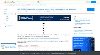 
                            11. HP ALM Python rest api - How to properly pass cookie for API calls ...